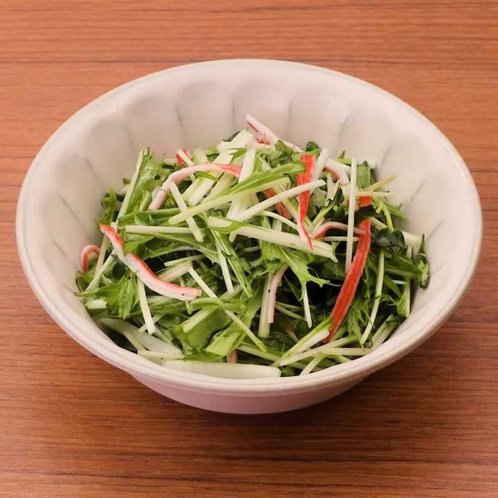 水菜とかにかまぼこのイタリアンサラダ