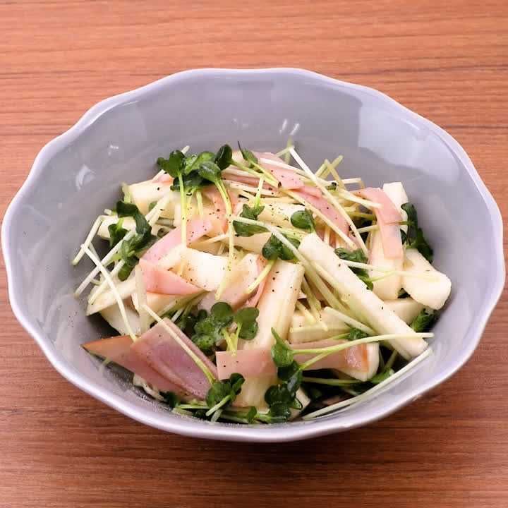 長芋とハムのポン酢サラダ