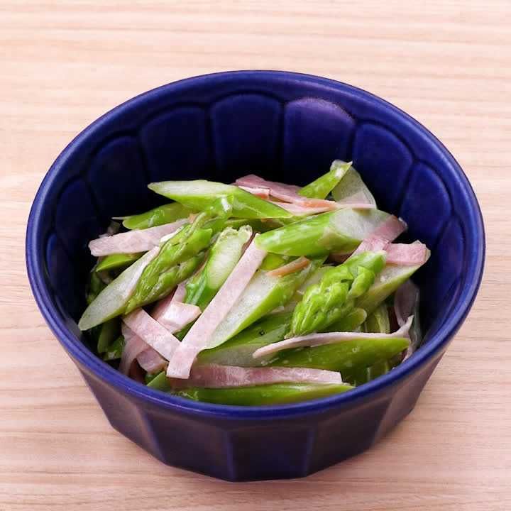 アスパラとハムのフレンチサラダ