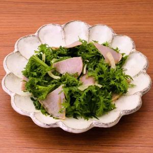 わさび菜とハムの和風サラダ