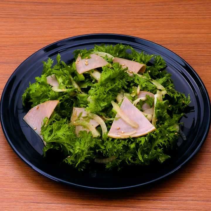 わさび菜とハムの中華サラダ