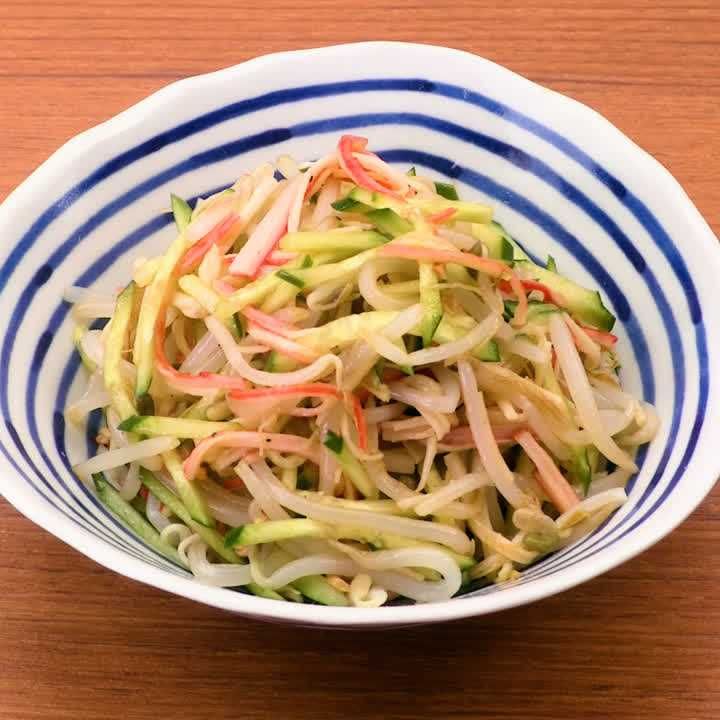 もやしとかにかまぼこの和風サラダ