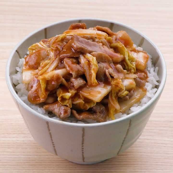豚肉と白菜のケチャップ丼