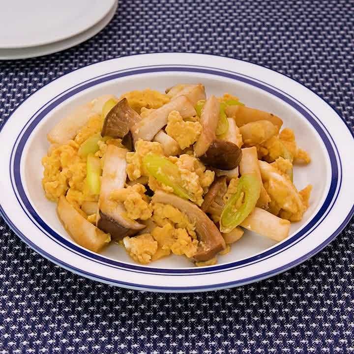 エリンギとねぎの卵炒め