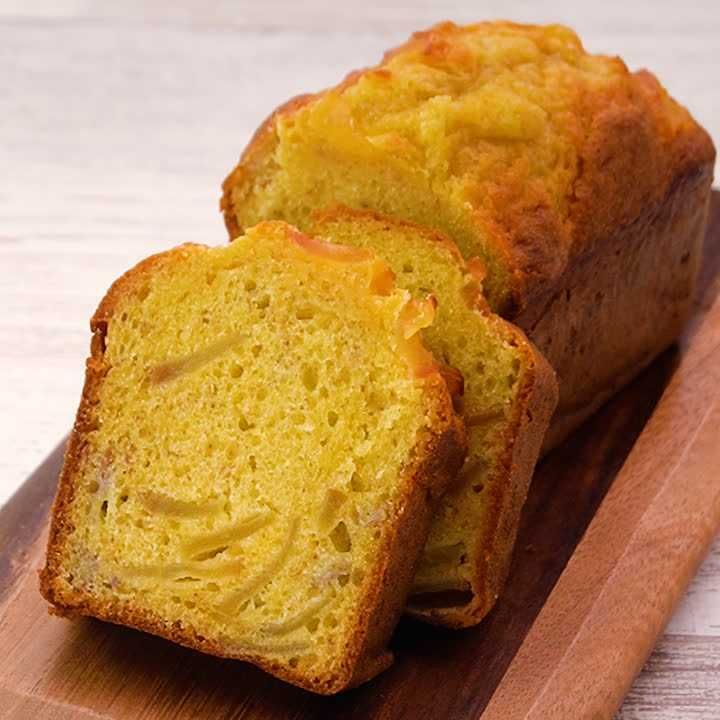 バナナとりんごの簡単パウンドケーキ
