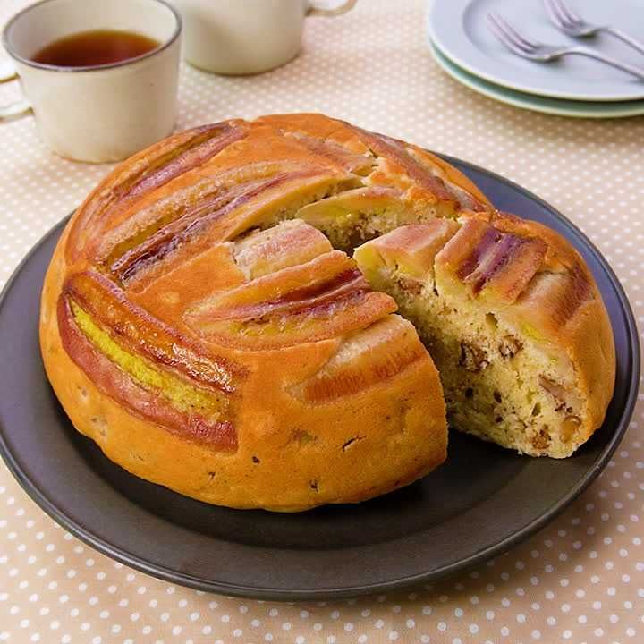 バナナとくるみの炊飯器ケーキ