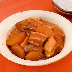 「圧力鍋で作る角煮大根」のレシピ動画