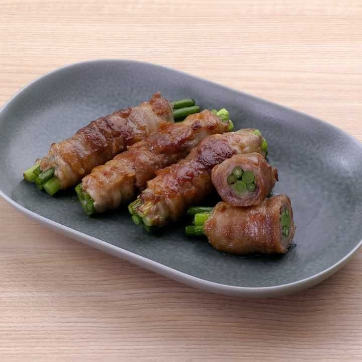 ニンニクの芽の肉巻き