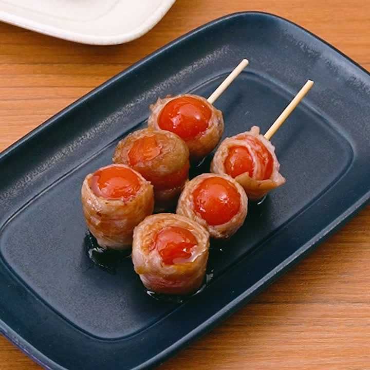ミニトマトの豚バラ巻き
