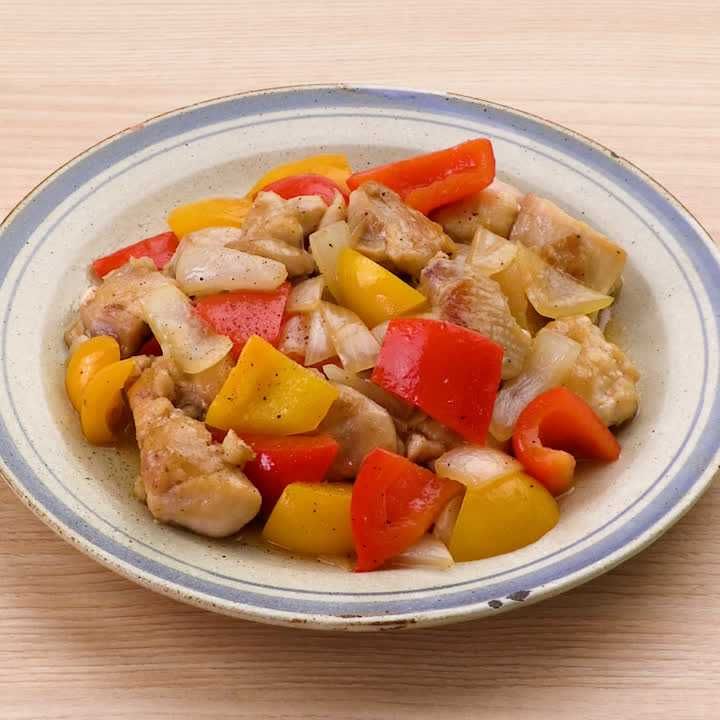 鶏肉とパプリカのポン酢炒め