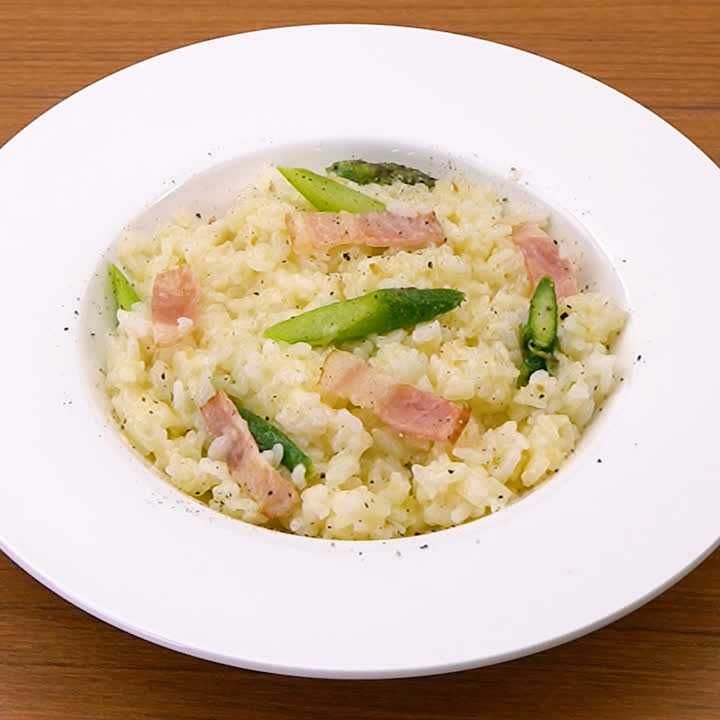 アスパラのチーズリゾット