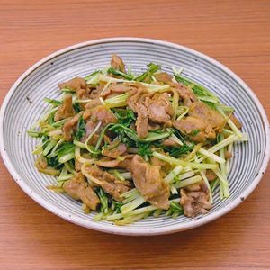 豚肉と水菜のカレー炒め