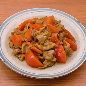 豚肉トマトのカレー炒め