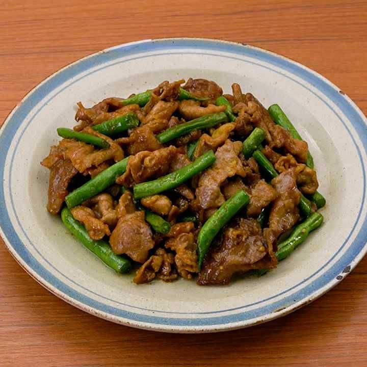 豚肉といんげんのカレー炒め