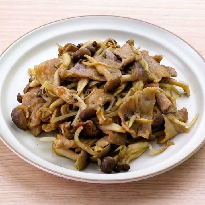 豚こまときのこのカレー炒め