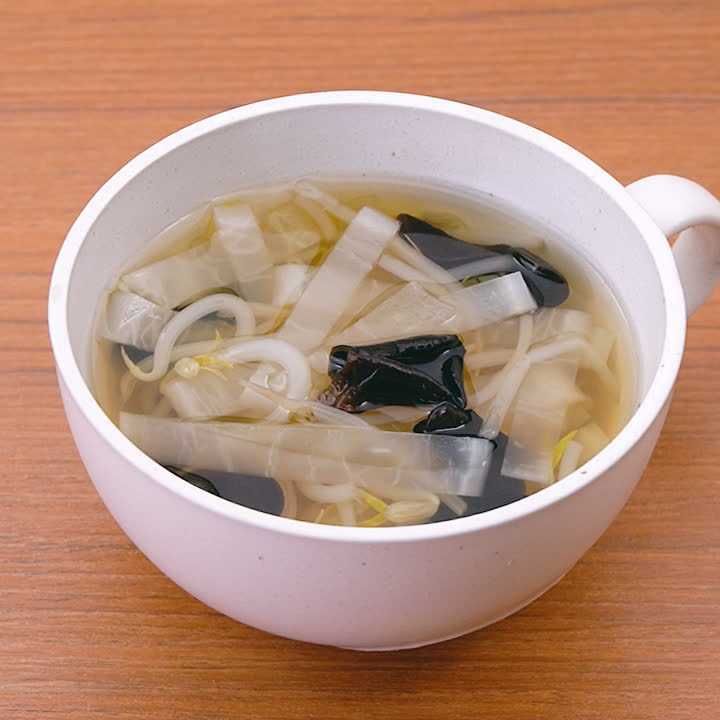 大根ともやしの中華スープ