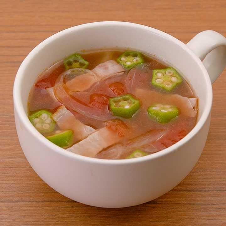 オクラのトマトスープ