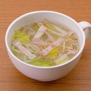 「白菜ともやしの中華スープ」のレシピ動画