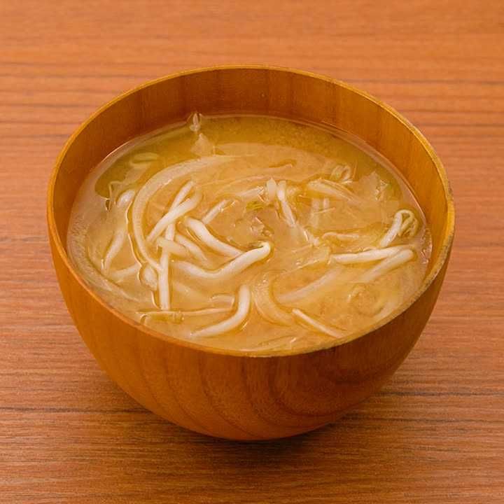 もやしと玉ねぎの味噌汁