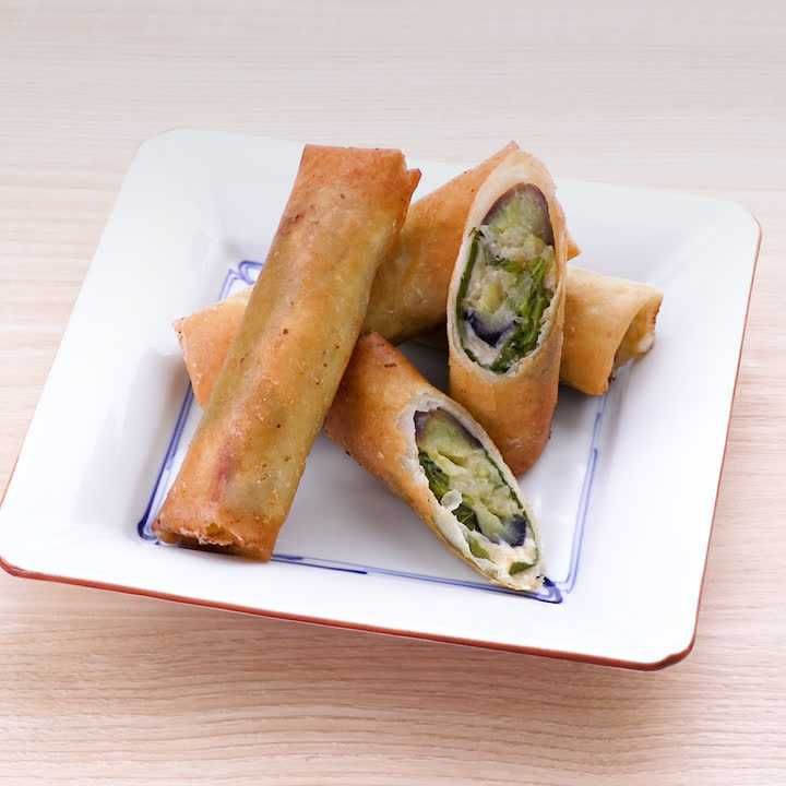 なすと大葉のチーズ春巻き