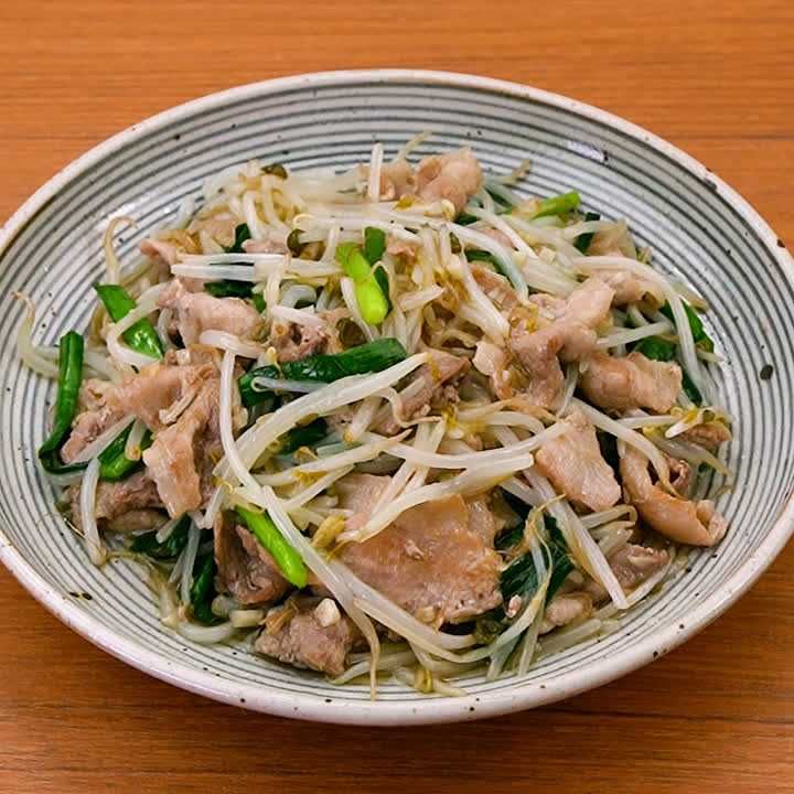 豚バラとニラの塩だれ炒め
