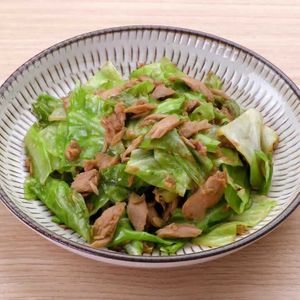ツナとキャベツのにんにく醤油炒め