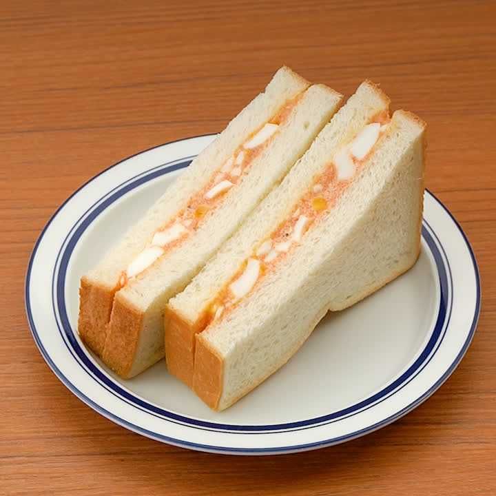 朝ごはんにぴったり 明太子と卵のサンドイッチのレシピ動画 作り方 Delish Kitchen