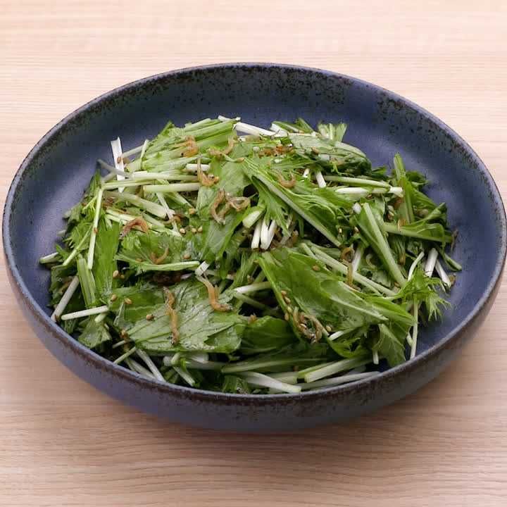 水菜とじゃこのサラダ
