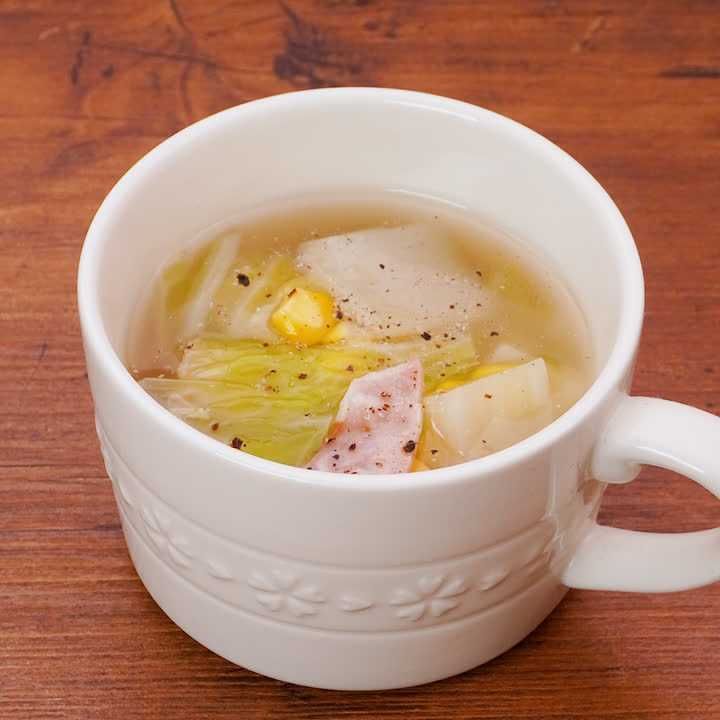 白菜とベーコンのペッパースープ