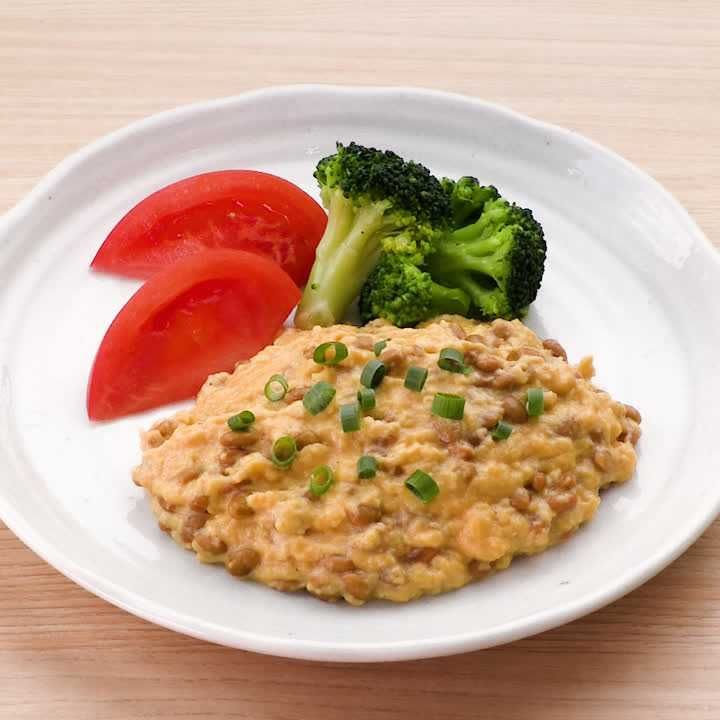 納豆入りスクランブルエッグ