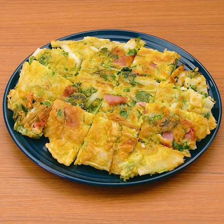 長芋とベーコンのチヂミ