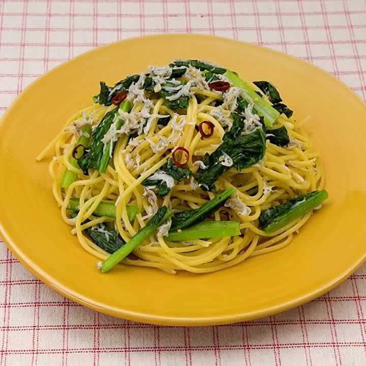 しらすと小松菜のペペロンチーノ