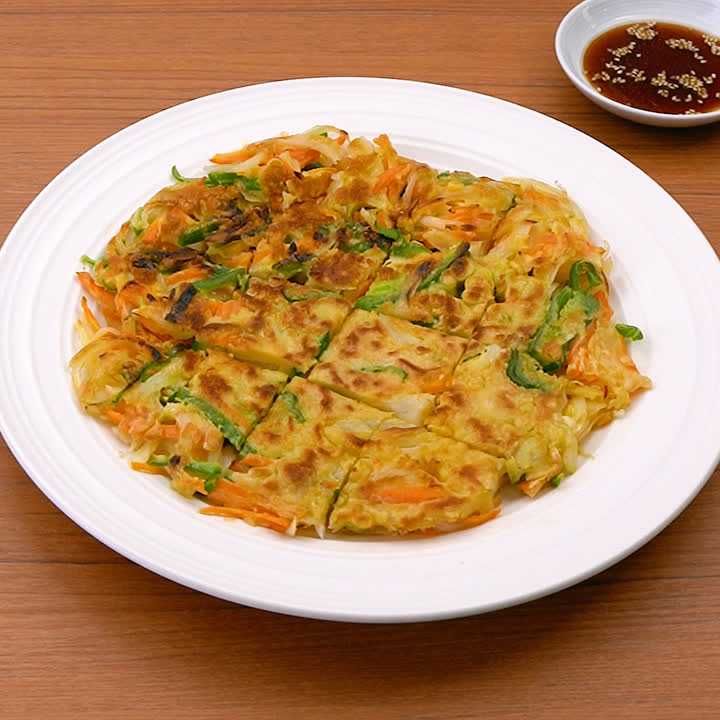 ピーマンとにんじんのチヂミ