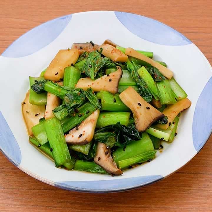 エリンギと小松菜の甘辛炒め