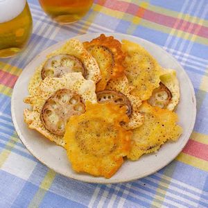 「レンコンのパリパリチーズ焼き」のレシピ動画
