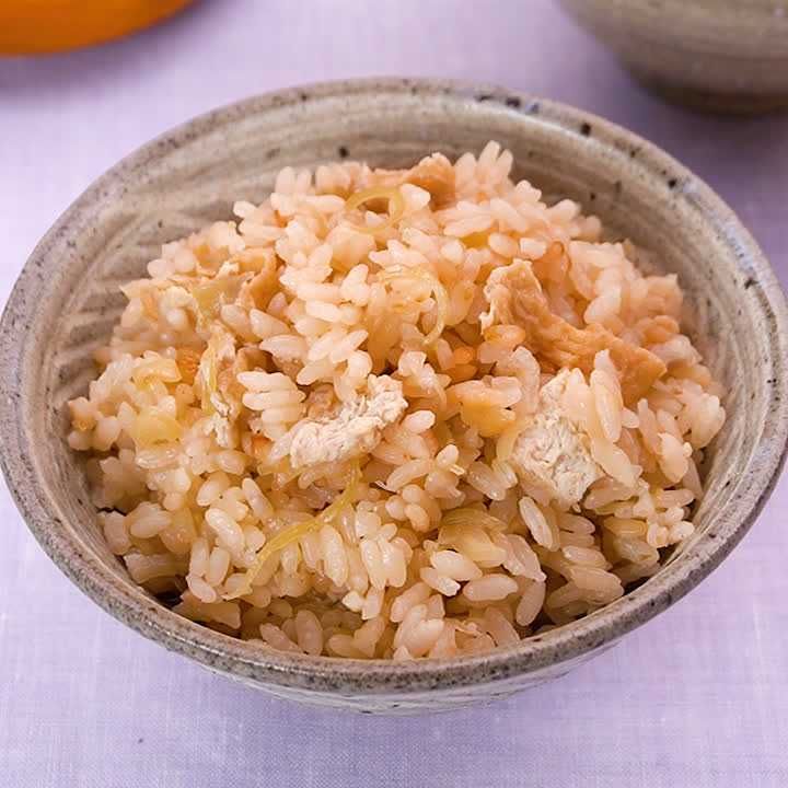 みょうがと油揚げの炊き込みご飯
