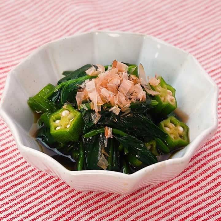 ほうれん草とオクラのおひたし