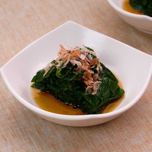 「ちぢみほうれん草のおひたし」のレシピ動画