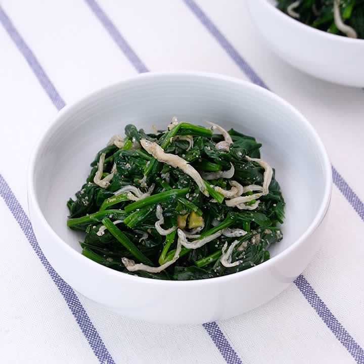 ほうれん草とじゃこのごま和え