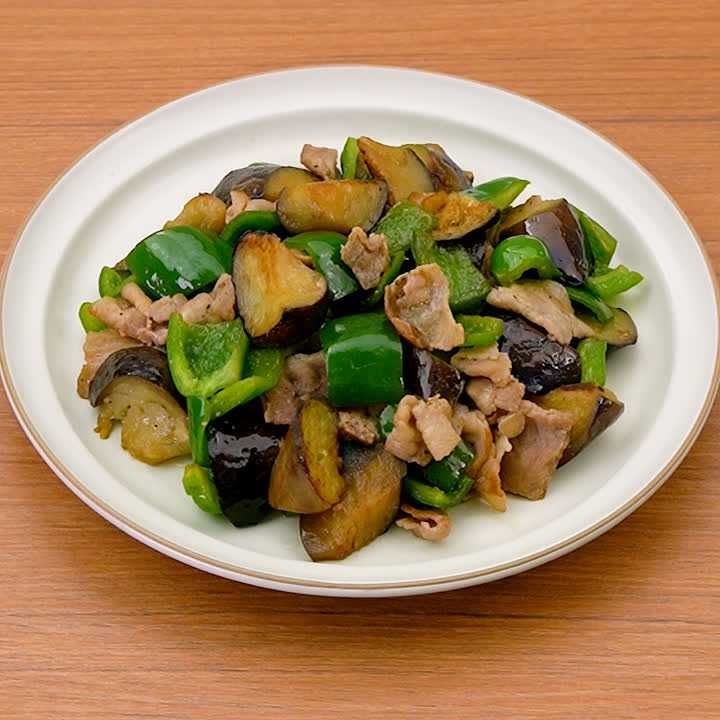 なすとピーマンのポン酢炒め