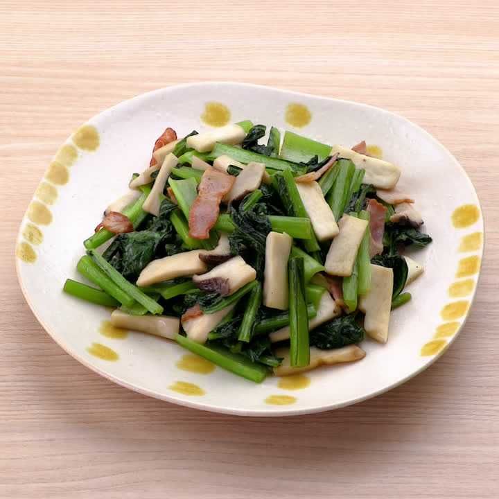 小松菜とエリンギのバター醤油炒め