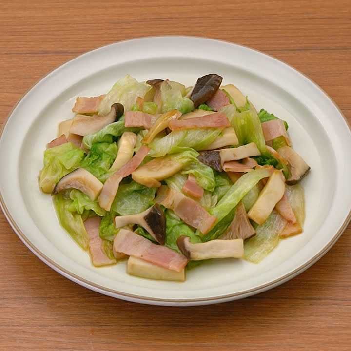 レタスとエリンギのバター醤油炒め