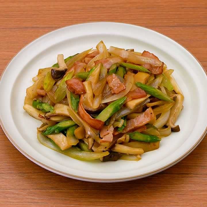 アスパラとエリンギのバター醤油炒め