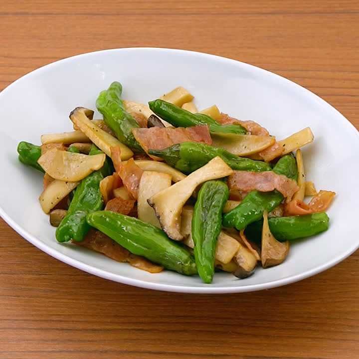 ししとうとエリンギのバター醤油炒め