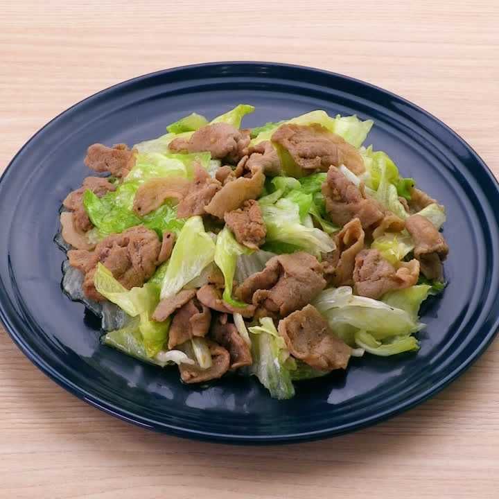 豚肉とレタスにんにく醤油炒