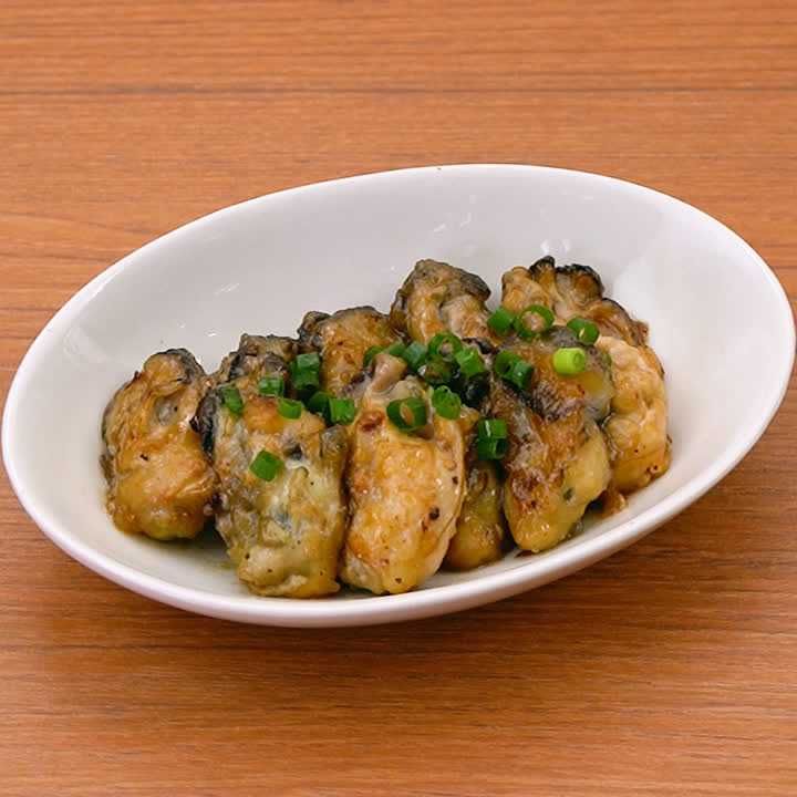 牡蠣のバターポン酢炒め