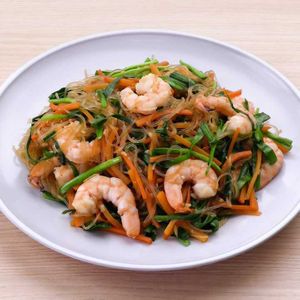 「えびと春雨の炒め物」のレシピ動画