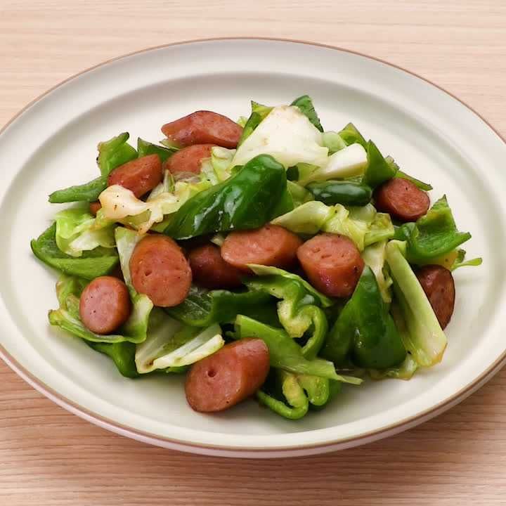 キャベツとピーマンのソテー