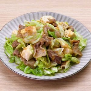 「キャベツと豆腐のにんにく味噌炒め」のレシピ動画