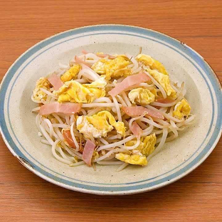 もやしとハムの卵炒め
